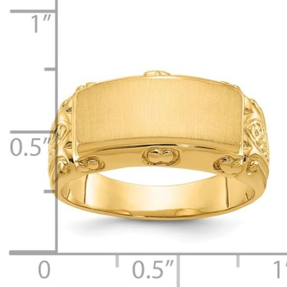 14k IBGoodman 15x7mm Men's Signet Ring - Picture 3 of 8